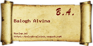 Balogh Alvina névjegykártya